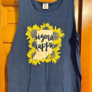 Navy Blue Sunflower Sigma Kappa Tank Top